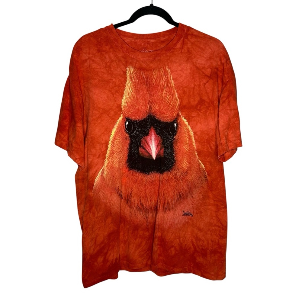 The Mountain Cardinal Bird Graphic Tee Red Tie Dye‎ XL